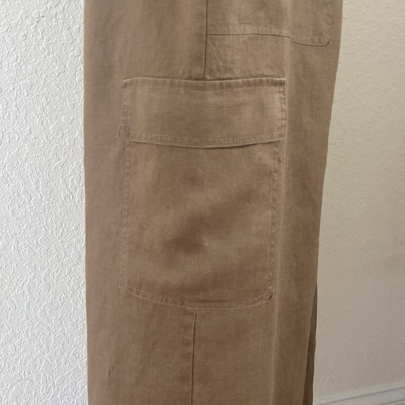 Magaschoni Women’s 100% Linen Cargo Midi Skirt Size 4 Urban Safari Inspired - Picture 5 of 9